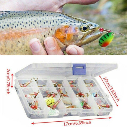 CROCH 30pc Spinner and Hard Bait Set - Mixed Artificial Lures for Freshwater and Estuary