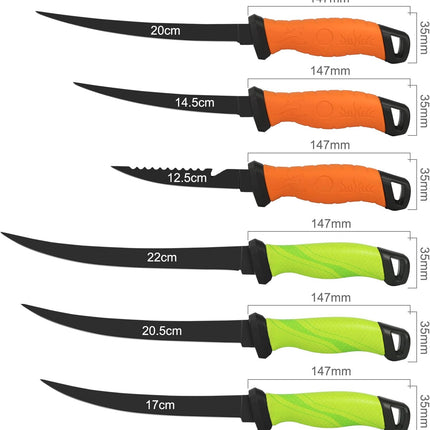 Meat and Fish Fillet Knife - Curved Steel Blades with Sheath - view 4