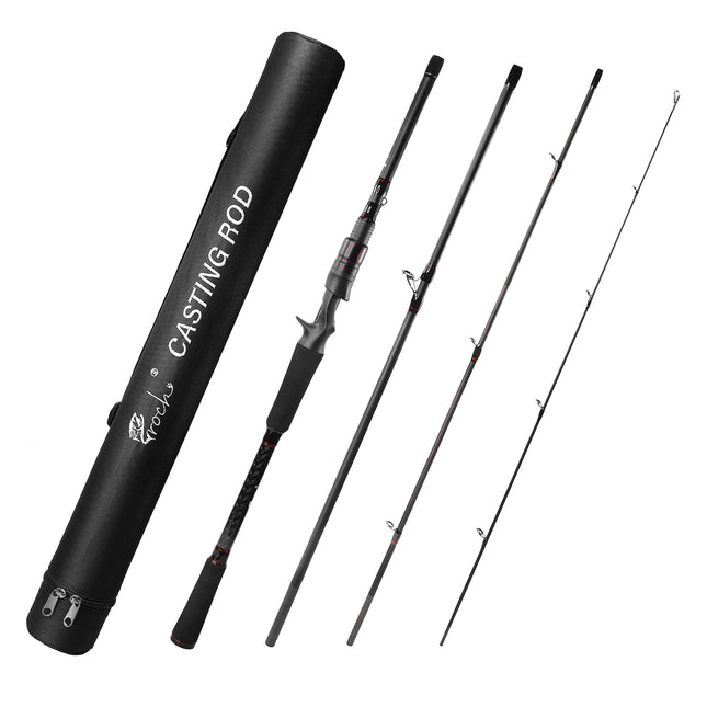 CROCH Casting Rods with Case for Fresh & Saltwater,Durable Stainless Steel Guides with SiC Inserts,Full Assortment of Lengths, Actions for Reels 1.8M