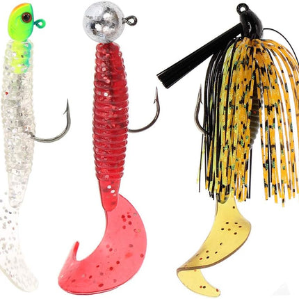 Fishing Grubs Paddle Tail Swimbaits Luminous Shrimp Soft Lures Kit - view 6
