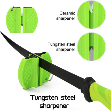 Meat and Fish Fillet Knife - Curved Steel Blades with Sheath - view 5