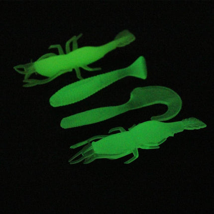 Fishing Grubs Paddle Tail Swimbaits Luminous Shrimp Soft Lures Kit - view 3