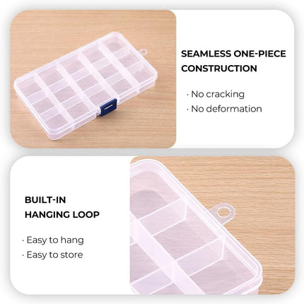 2 Pack Adjustable Plastic Organizer Box with 15 Compartments - view 3