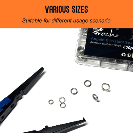 Split Ring Stainless Steel Flattened Fishing Lure Rings Heavy Duty - view 3