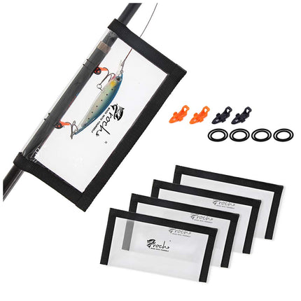 CROCH Fishing Lure Wraps 4-Pack Clear PVC Lure Covers 22x11.5cm with Fishing Hook Keepers