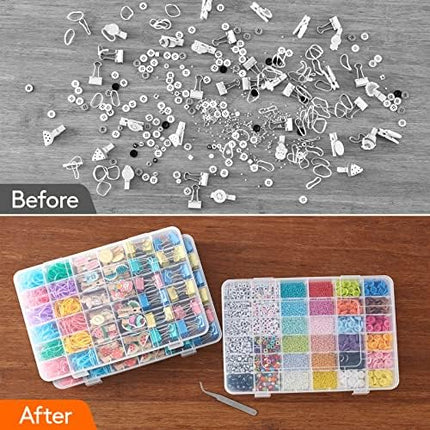 CROCH 36 Grid Tackle Box - Clear Stackable Organiser for Lures Hooks and Beads