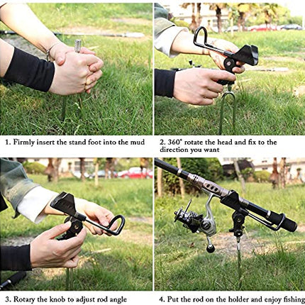 2pcs Fishing Rod Pole Holders for Bank Fishing Black – CROCH