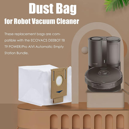 N8 Dust Bag for ECOVACS Deebot T8 AIVI, T8 Max, N8 Pro Plus, Ozmo T8, N8  Pro, DX93, DDX96, N10 Plus Robot Vacuum Cleaner, Disposable Dust Bagfor  Yeedi