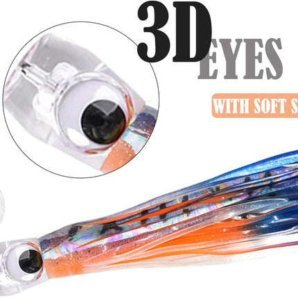 Saltwater Trolling Lures Set of 5pcs 9 inch/23cm Fishing trolling Skirt - view 2