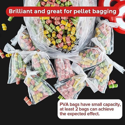 CROCH PVA Bags 100pk - Dissolving Solid Bags for Carp Fishing in 4 Sizes