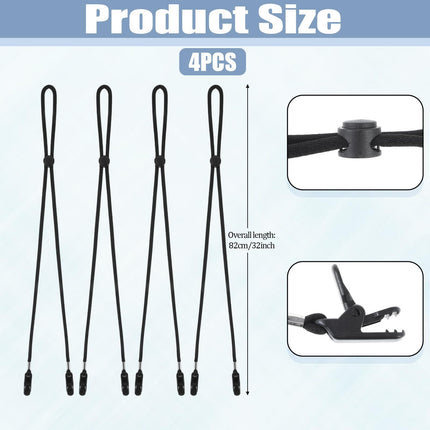 CROCH Hat Strap Clips 4pc - Adjustable Anti Loss Retainers for Caps and Wide Brim Hats - view 2