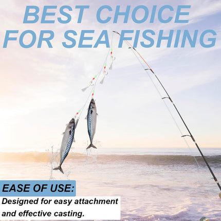 CROCH Luminous Sabiki Rigs - Reflective Mackerel Feather Bait Jigs for Squid and Baitfish - view 2