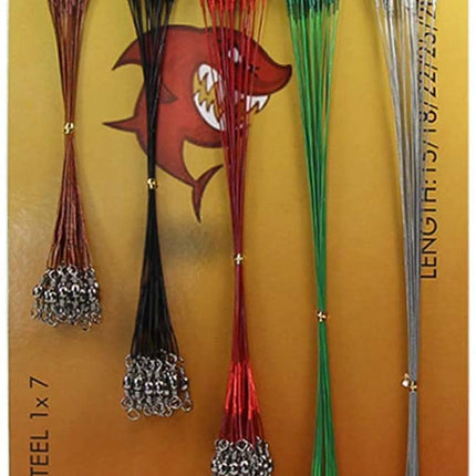 CROCH 100pcs Fishing Wire Leader Rigging Trace Spinner Wire with Swivels and Snaps Test 28.6lbs