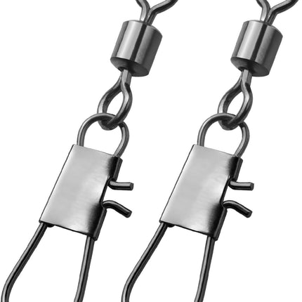 CROCH Fishing Swivel Snaps - Barrel Swivels with Safety Snap in 13 Sizes - view 1