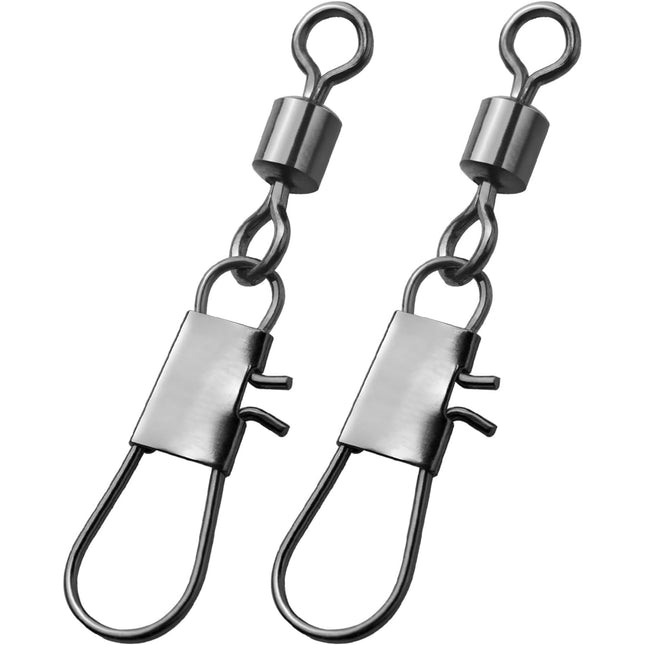 CROCH Fishing Swivel Snaps - Barrel Swivels with Safety Snap in 13 Sizes - view 1