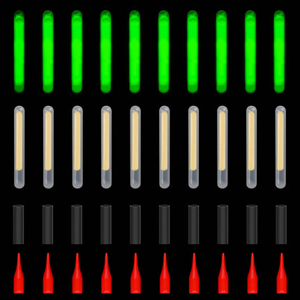 CROCH Fishing Glow Sticks for Night Fishing, Waterproof Long-Lasting Light Sticks, High Visibility Bite Indicators for Rod Tips & Floats (A: 2.2mm 100pcs)