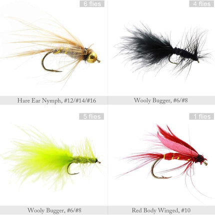 Fly Fishing Dry Flies Wet Flies 60pcs Assortment Kit - view 5