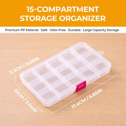 2 Pack Adjustable Plastic Organizer Box with 15 Compartments - view 5