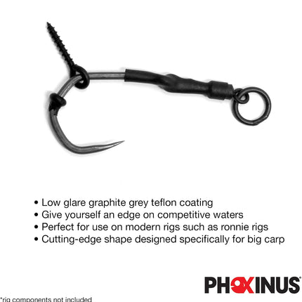 CROCH PTFE Coated Wide Gape Hooks - PTFE Coated Carp Hooks with Beaked Point - view 3
