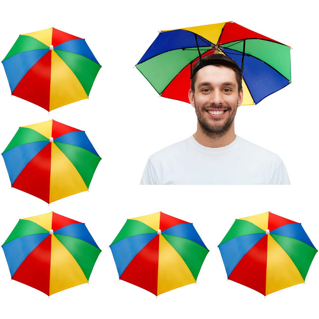 CROCH Umbrella Hat 5pc - Hands Free Sun and Rain Shade with Elastic Band - view 1