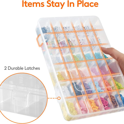 CROCH 36 Grid Tackle Box - Clear Stackable Organiser for Lures Hooks and Beads - view 5