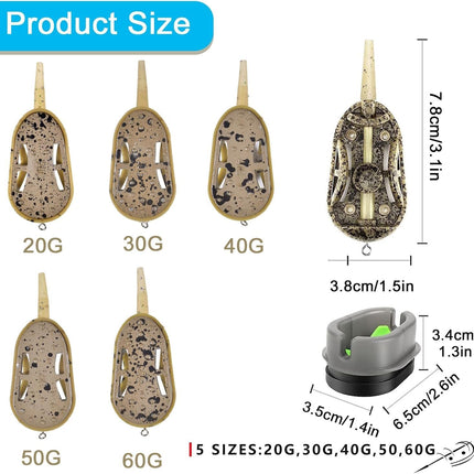 CROCH Method Feeders with Inline Weights - Carp Feeder Set for Groundbait and Pellet - view 2