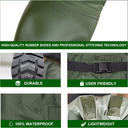 Chest Waders for Children's Waterproof with Rubber Boots - view 2