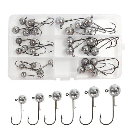 CROCH Lead Jig Head Soft Lure Fishing Bait Hook for Saltwater Freshwater 30pcs (5g 7g 10g 14g 17g 20g)