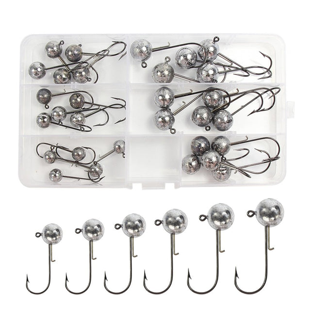 CROCH Lead Jig Head Soft Lure Fishing Bait Hook for Saltwater Freshwater 30pcs (5g 7g 10g 14g 17g 20g)