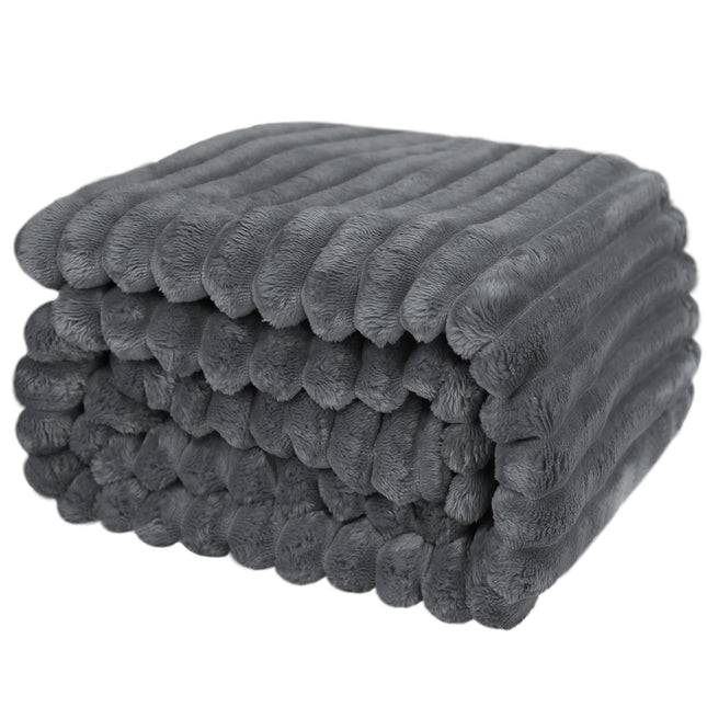 CROCH Flannel Blanket Super Soft Cozy Throw Blanket，Warm Lightweight Plush Fuzzy Cozy Soft Blankets and Throws for Sofa, Chair, Couch, Camping, Travel (Dark Grey 200X230)