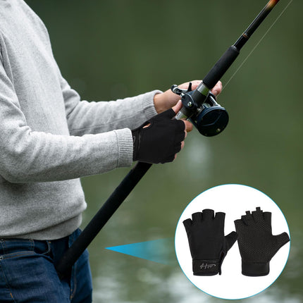 CROCH Fingerless Fishing Gloves - Grip Palm Gloves for Casting Paddling and Handling - view 5