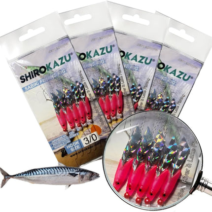 CROCH Luminous Sabiki Rigs - Reflective Mackerel Feather Bait Jigs for Squid and Baitfish - view 1