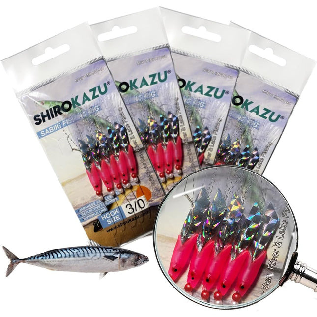 CROCH Luminous Sabiki Rigs - Reflective Mackerel Feather Bait Jigs for Squid and Baitfish - view 1