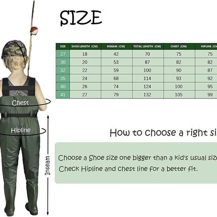 Chest Waders for Children's Waterproof with Rubber Boots - view 4