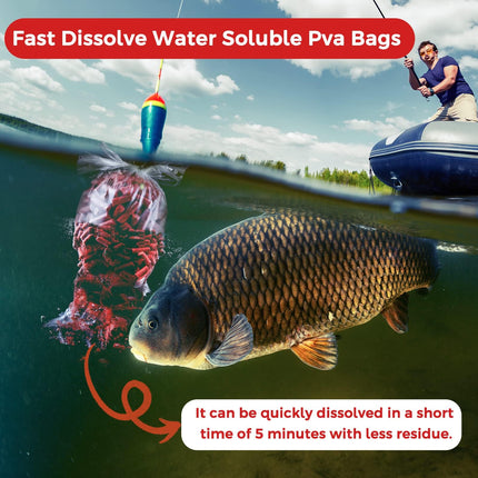 CROCH PVA Bags 100pk - Dissolving Solid Bags for Carp Fishing in 4 Sizes - view 4