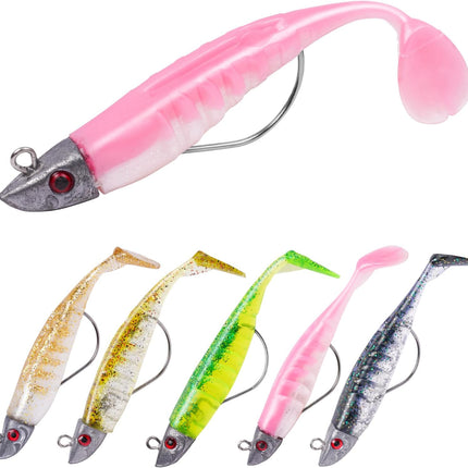 CROCH Soft Plastic Lure Kit - Pre Rigged Paddle Tails and Jig Heads for Bream and Flathead - view 1