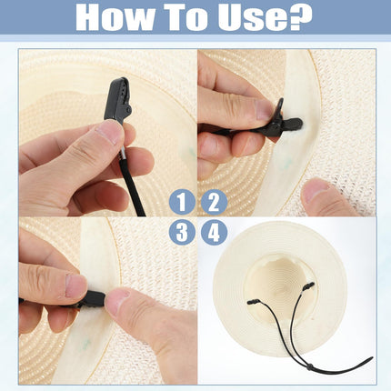 CROCH Hat Strap Clips 4pc - Adjustable Anti Loss Retainers for Caps and Wide Brim Hats - view 4