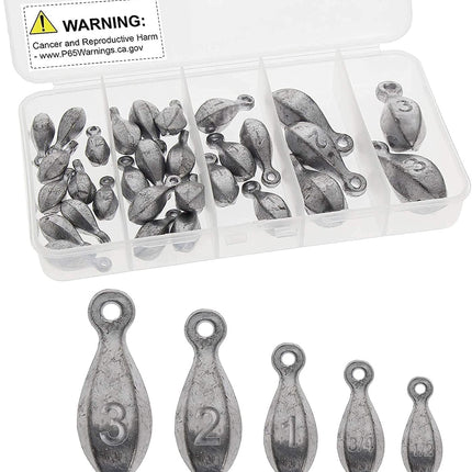 CROCH Bank Sinker Weights Kit, 30 pcs (1/2 oz - 3 oz)