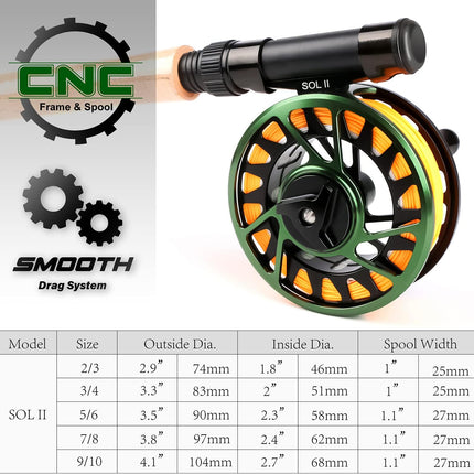 CNC-machined Aluminum Alloy Body Fly Fishing Reel SOL II WT 2/3 3/4 5/6 - view 3