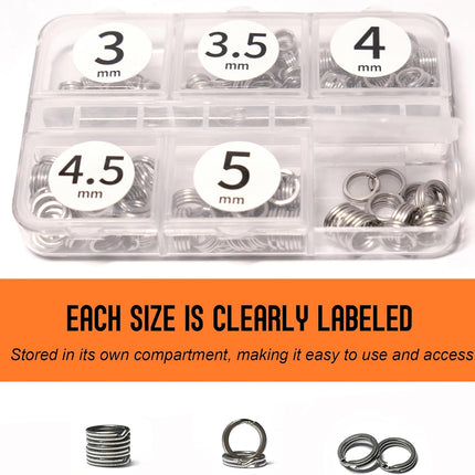 Split Ring Stainless Steel Flattened Fishing Lure Rings Heavy Duty - view 5