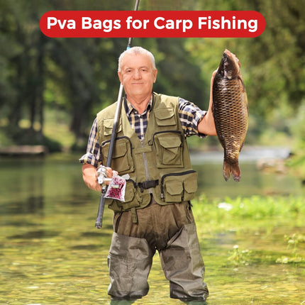 CROCH PVA Bags 100pk - Dissolving Solid Bags for Carp Fishing in 4 Sizes - view 2