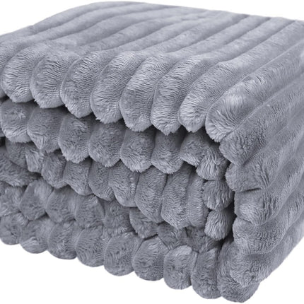 CROCH Flannel Blanket Super Soft Cozy Throw Blanket，Warm Lightweight Plush Fuzzy Cozy Soft Blankets and Throws for Sofa, Chair, Couch, Camping, Travel(Grey 200X230cm)