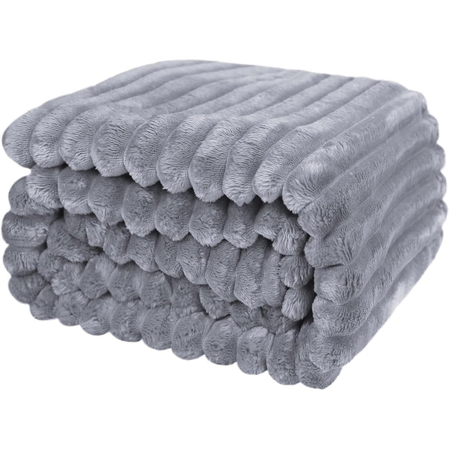 CROCH Flannel Blanket Super Soft Cozy Throw Blanket，Warm Lightweight Plush Fuzzy Cozy Soft Blankets and Throws for Sofa, Chair, Couch, Camping, Travel(Grey 200X230cm)