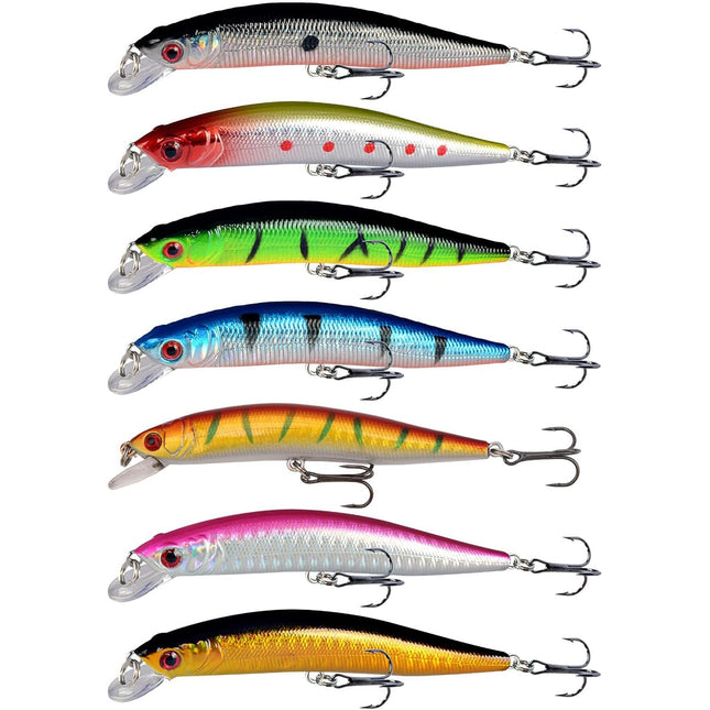 CROCH Sea Minnow Lures 7pc - Sinking Hard Body Baits for Tailor Salmon and Flathead - view 1