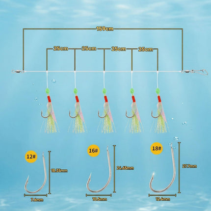 Mackerel Feathers Rigs (3, #12   #16   #18) - view 2