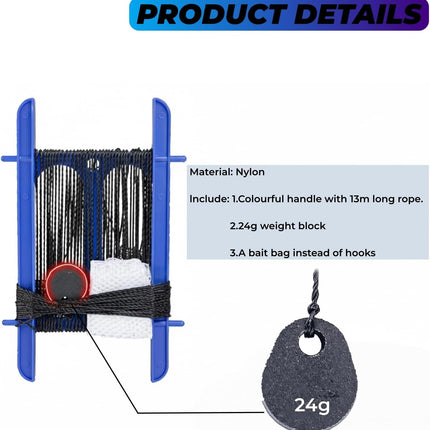 Crab Hand Line for Crabbing Colorful Frame with 13M Line - view 3