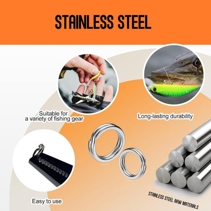 Split Ring Stainless Steel Flattened Fishing Lure Rings Heavy Duty - view 4