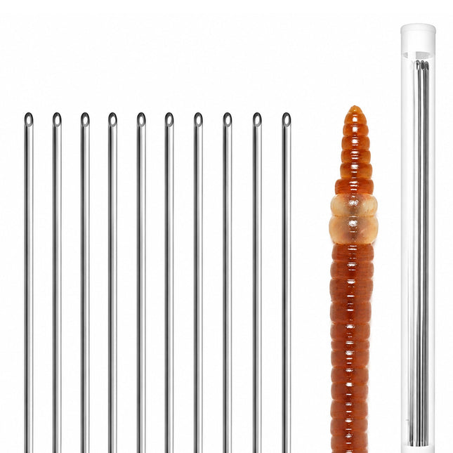 CROCH XL Bait Needle Set with Protective Tube, 10 pcs Stainless
