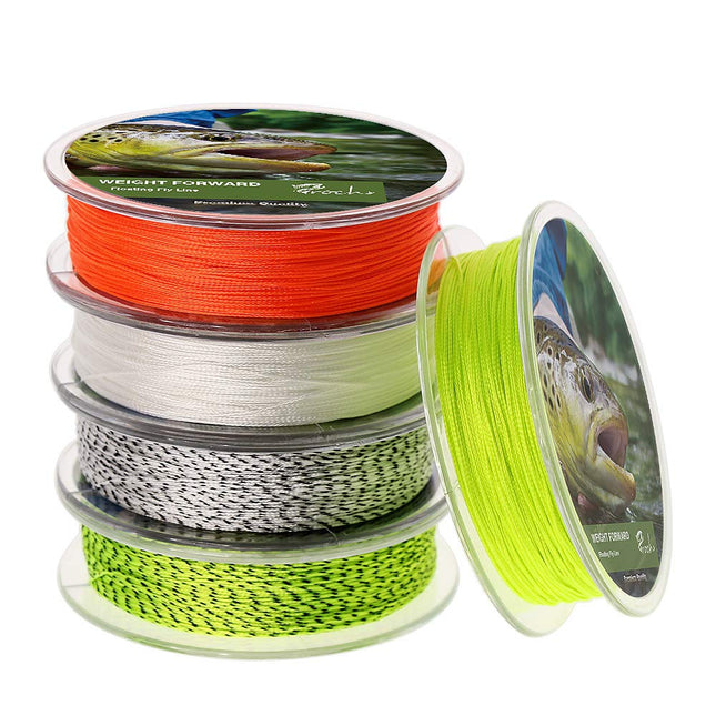 Fly Line Backing 20LB 30LB 100 Yds for Trout Fishing (Orange White Fluorescent Yellow)-2PCS - view 2