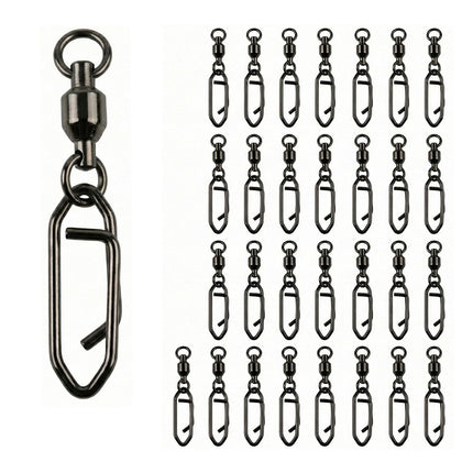 CROCH 30 Pcs Fishing Speed Clips Quick Change Snap Swivels - Fishing Lure Connector Tackle for Saltwater Freshwater (#6)